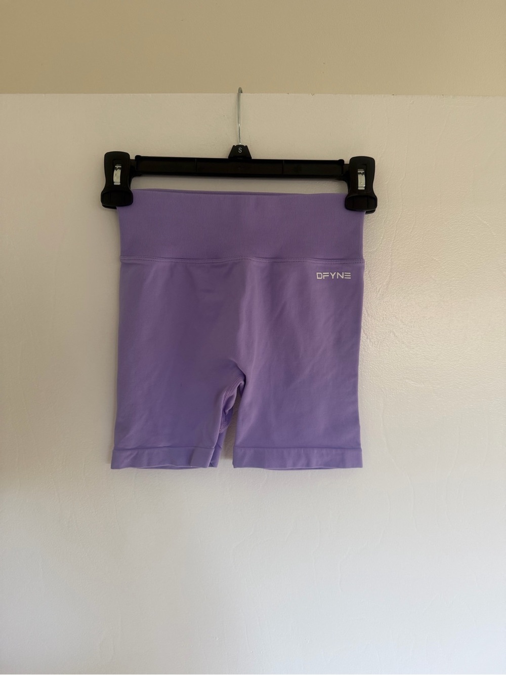 DFYNE Women's Lavender High-Rise Athletic Bike Shorts